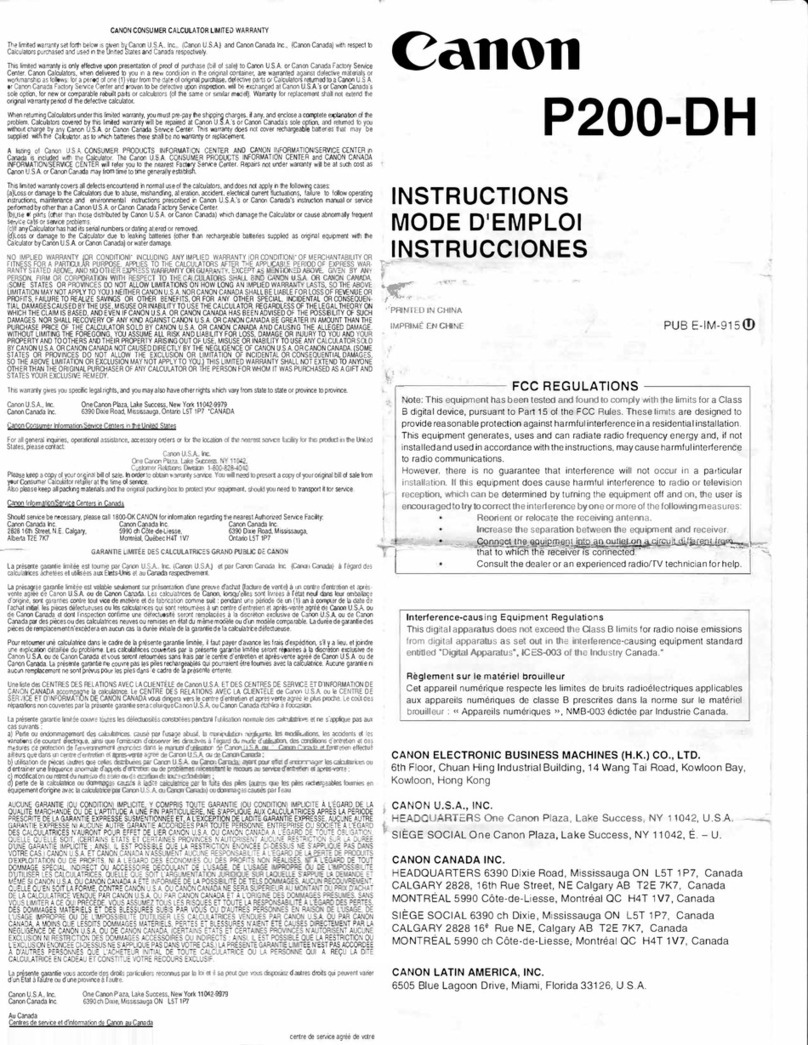 Canon P200-DH instructions