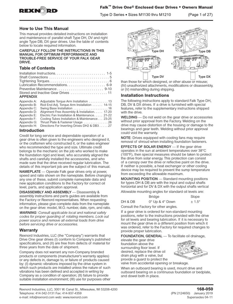 Rexnord Falk Drive One DH owner's manual Rexnord Falk Drive One DH owner's manual