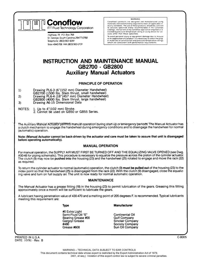 ITT Conoflow GB 2800 Instruction and maintenance manual