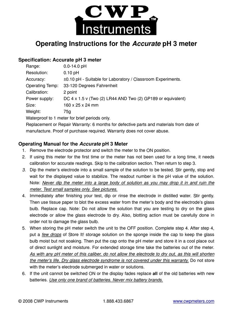CWP Accurate pH 3 operating instructions