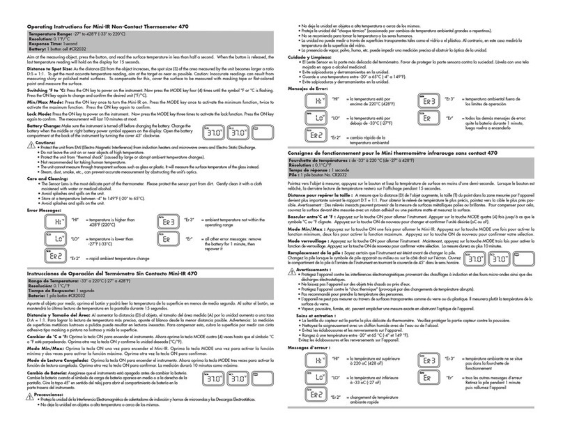 Cooper Atkins 470 operating instructions
