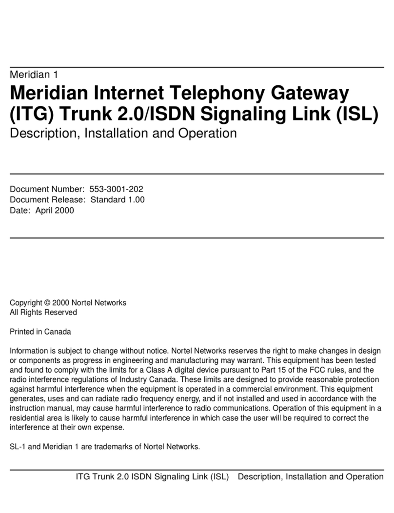 Nortel ISDN Signaling Link Description, Installation and Operation