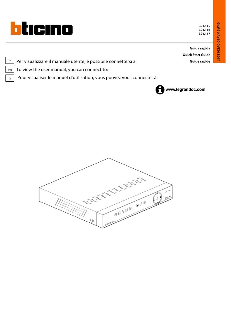 Bticino 391115 quick start guide