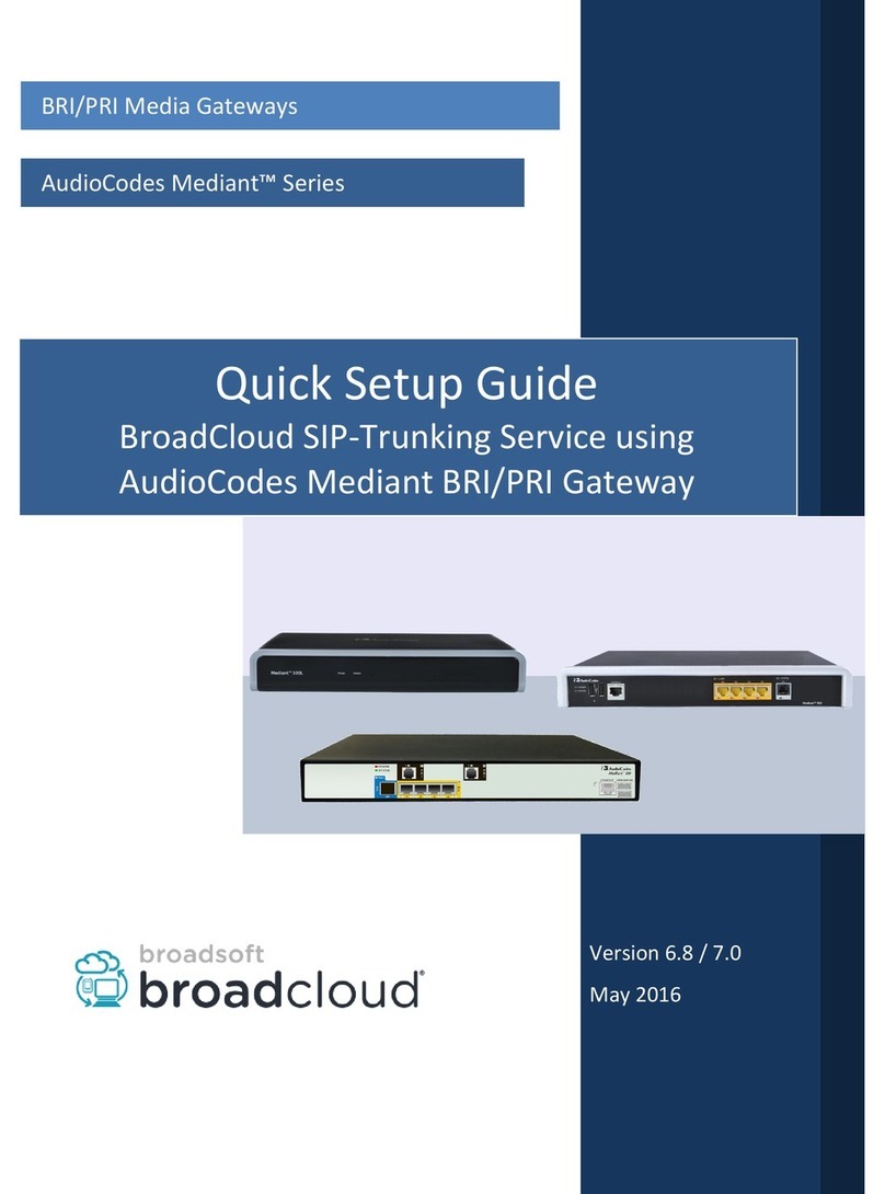AudioCodes Mediant Series Quick setup guide AudioCodes Mediant Series Quick setup guide