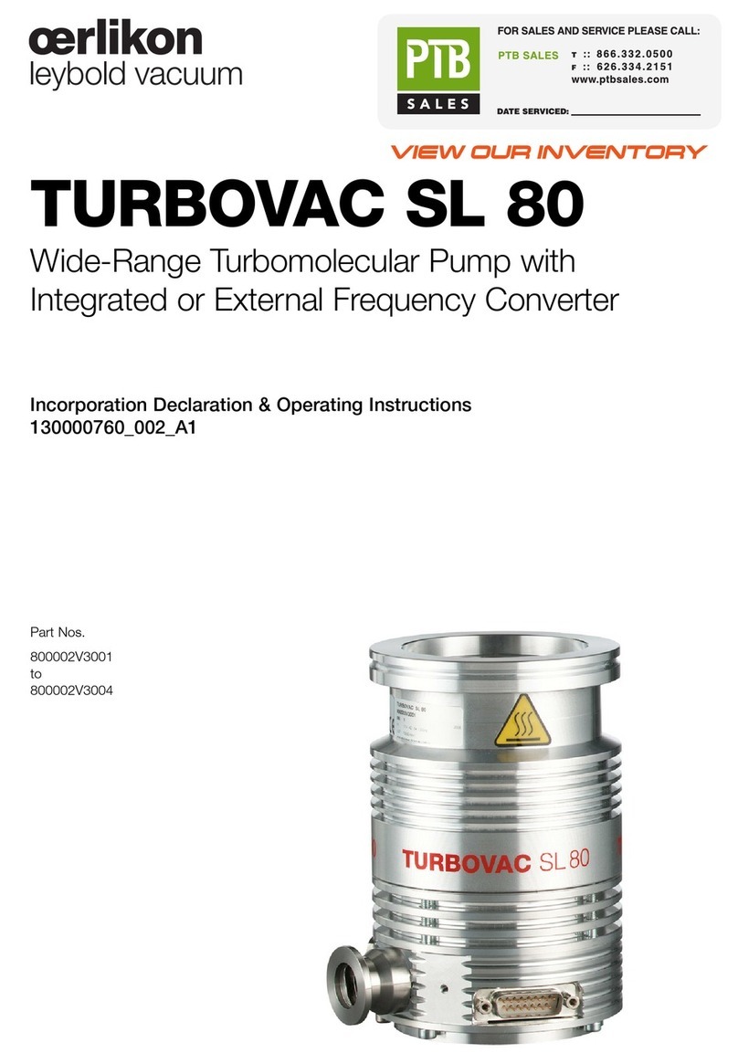 Oerlikon TURBOVAC SL 80 operating instructions Oerlikon TURBOVAC SL 80 operating instructions