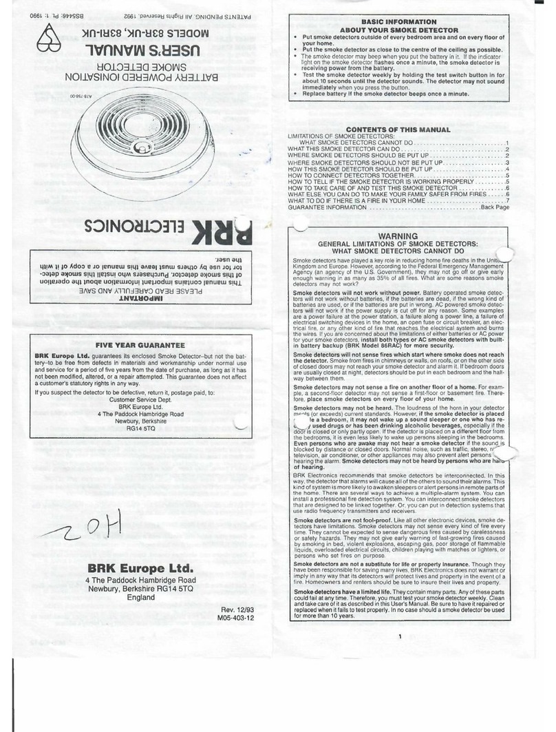 BRK electronic 83R-UK User manual