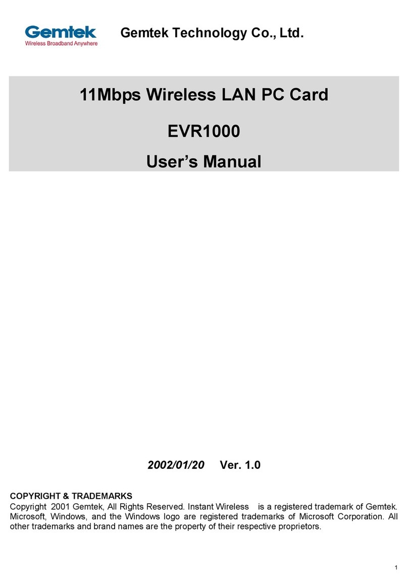 Gemtek EVR1000 User manual