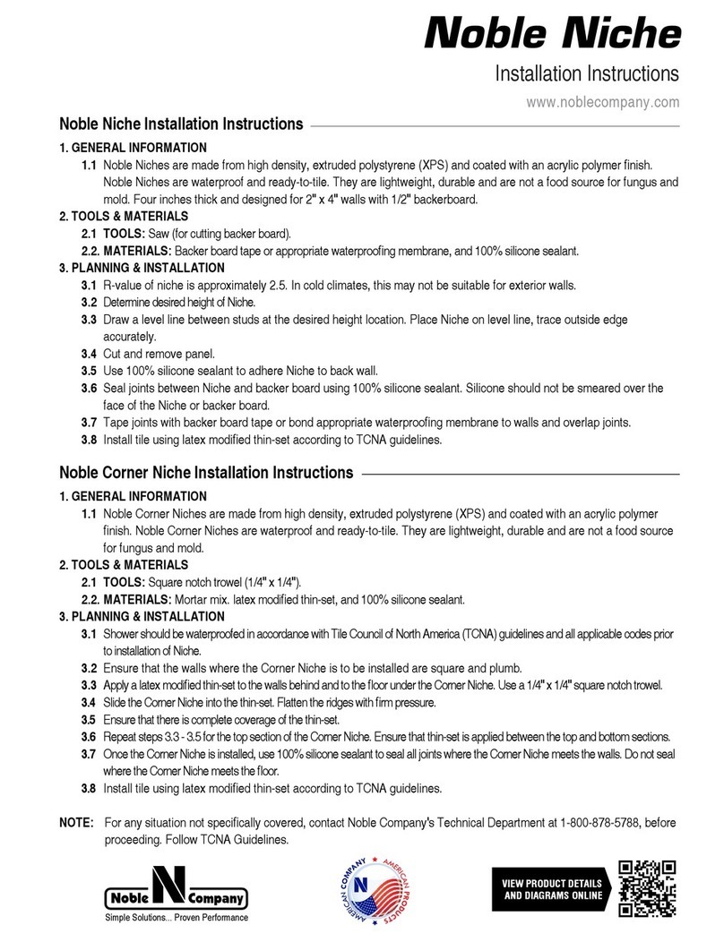Noble Niche 301 installation instructions