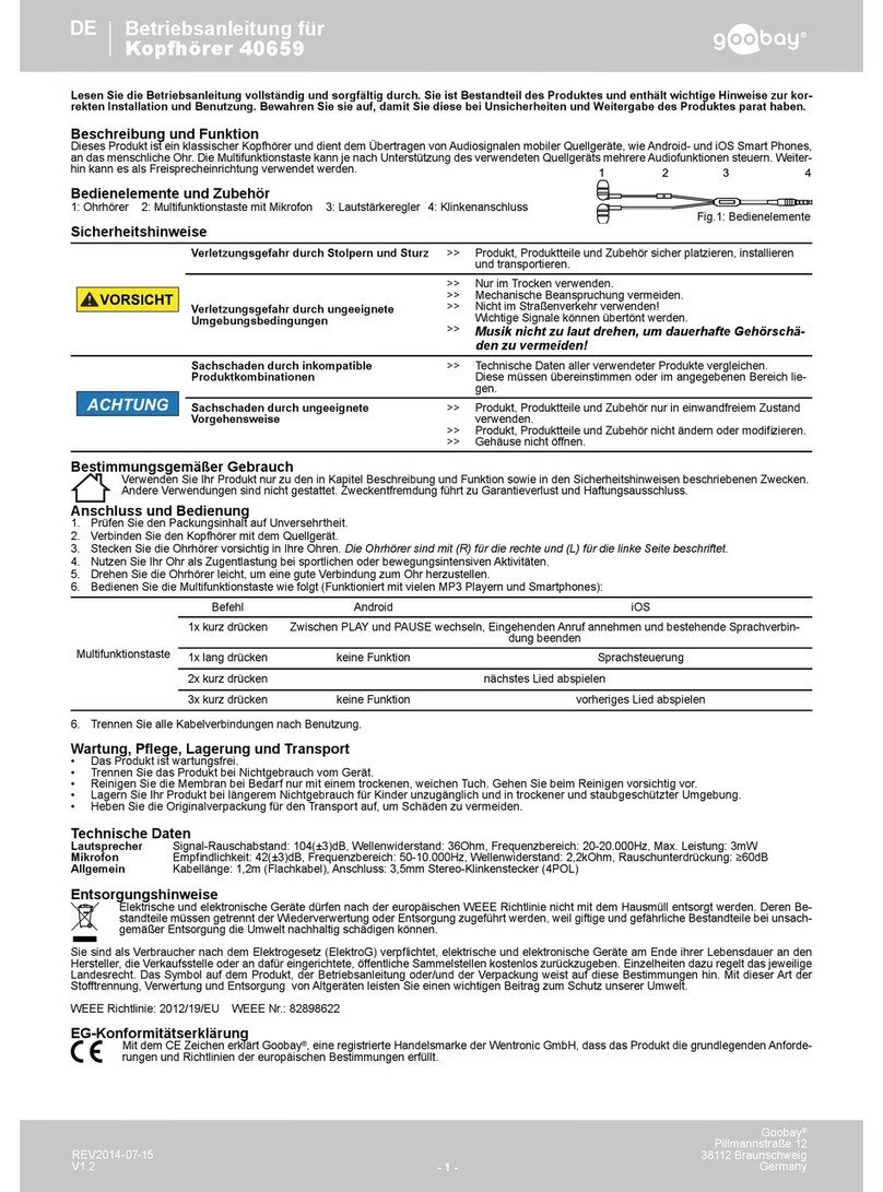 Goobay IEarphone 40659 user manual
