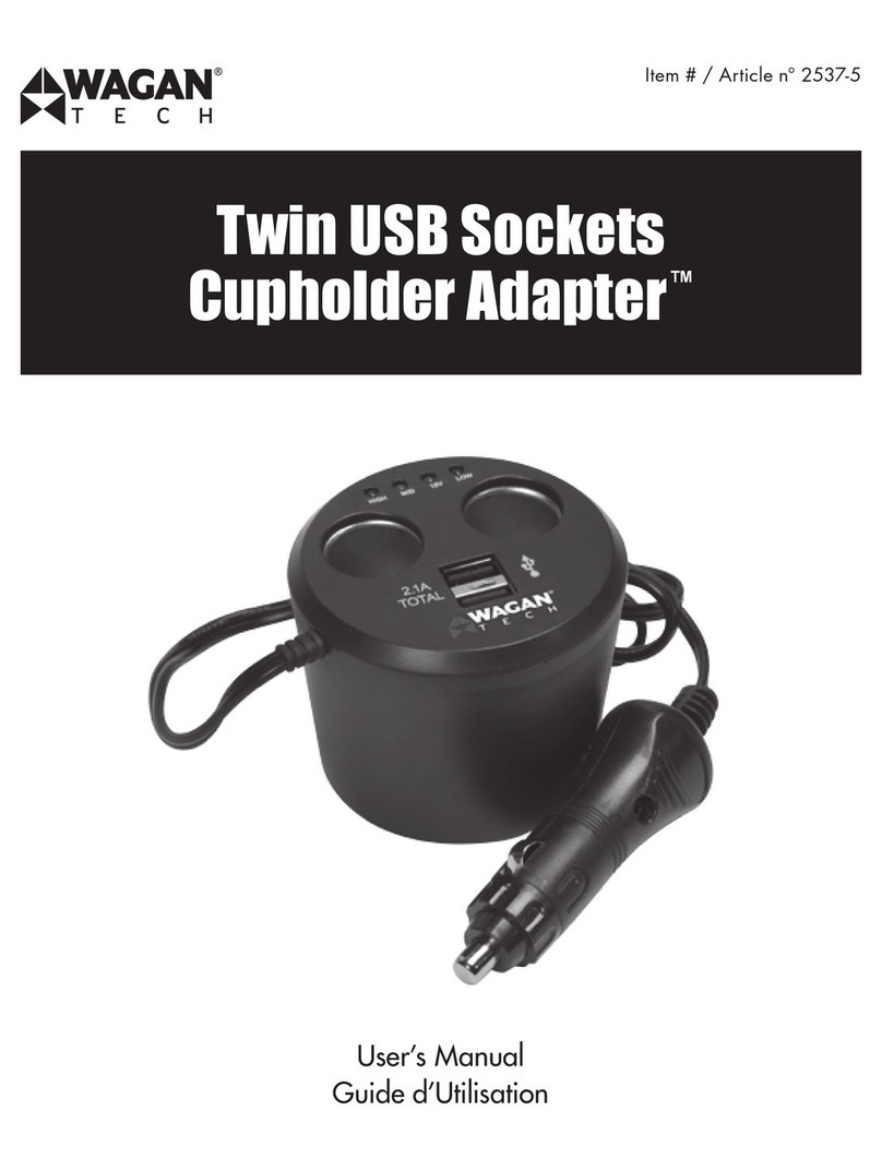 Wagan Twin USB Sockets Cupholder Adapter user manual