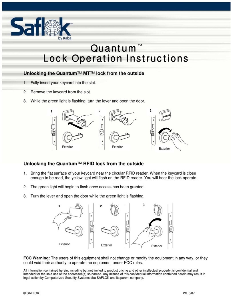 Saflok Quantum MT User manual