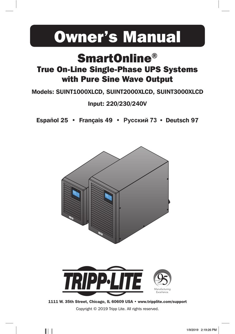 Tripp Lite SmartOnline SUINT1000XLCD User manual