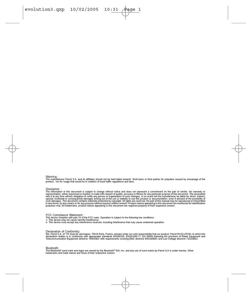 Parrot EVOLUTION User manual Parrot EVOLUTION User manual