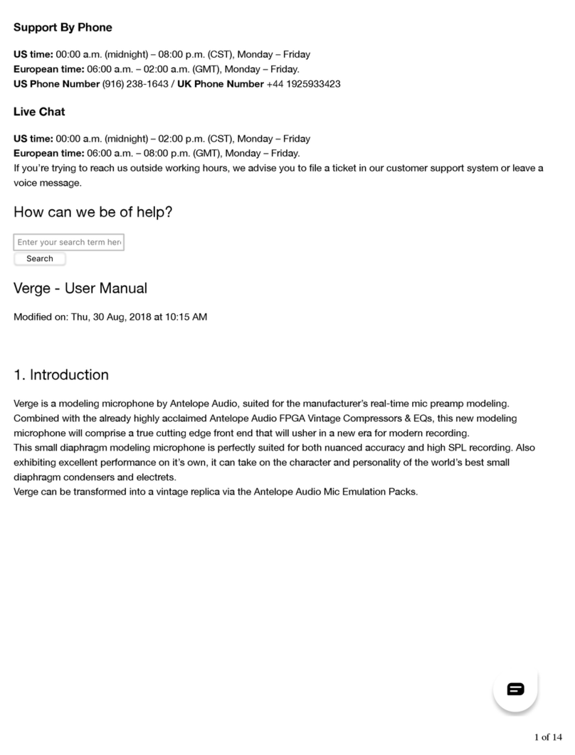 Antelope Verge User manual