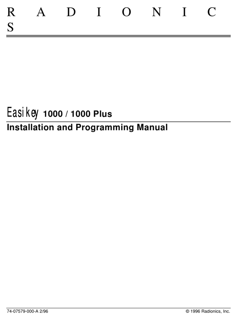 Radionics Easikey 1000 Plus Installation and programming manual