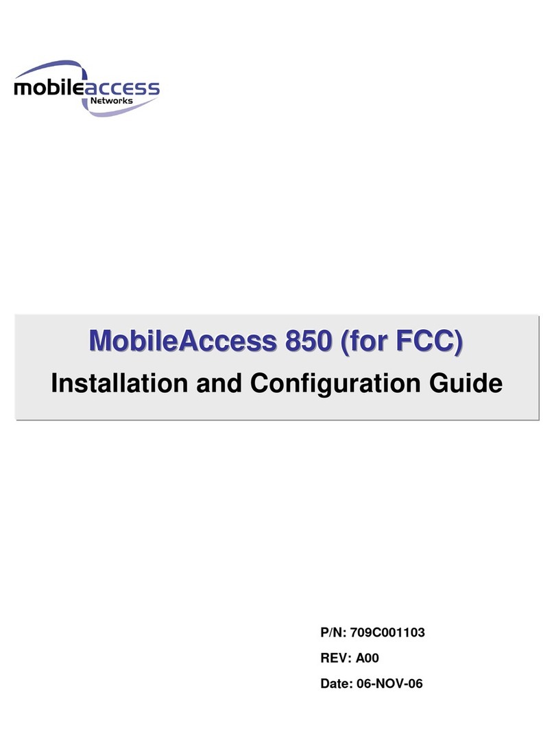 MobileAccess MA 850 Installation and configuration guide
