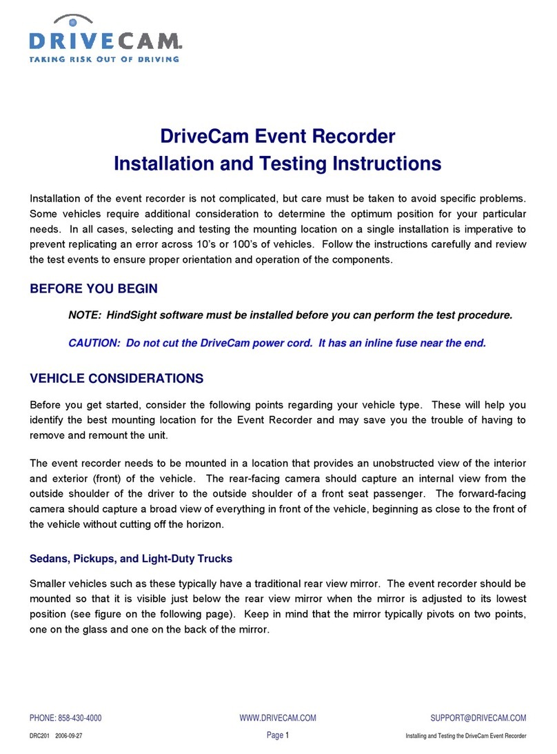 DriveCam Event Recorder Installation and testing instructions