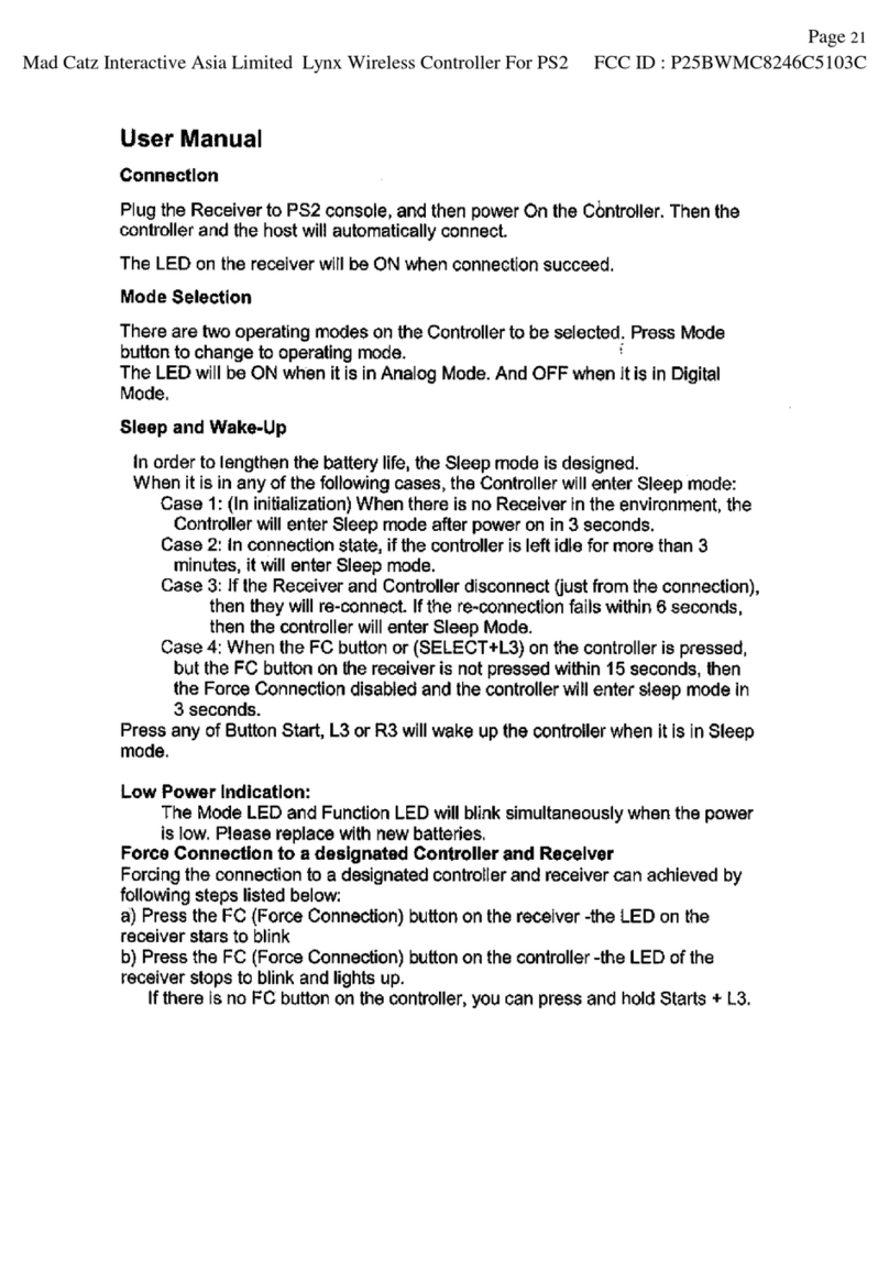 Mad Catz Lynx User manual