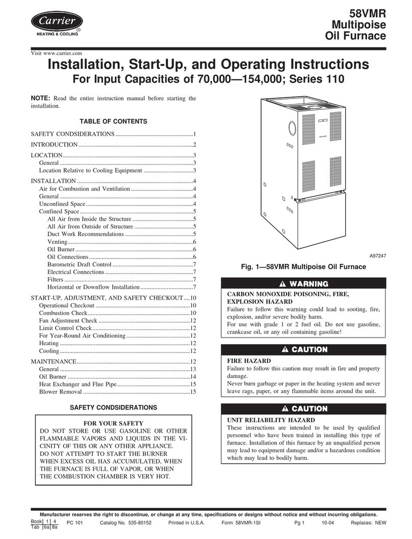 Carrier 110 Series Installation, start-up, and operating instructions