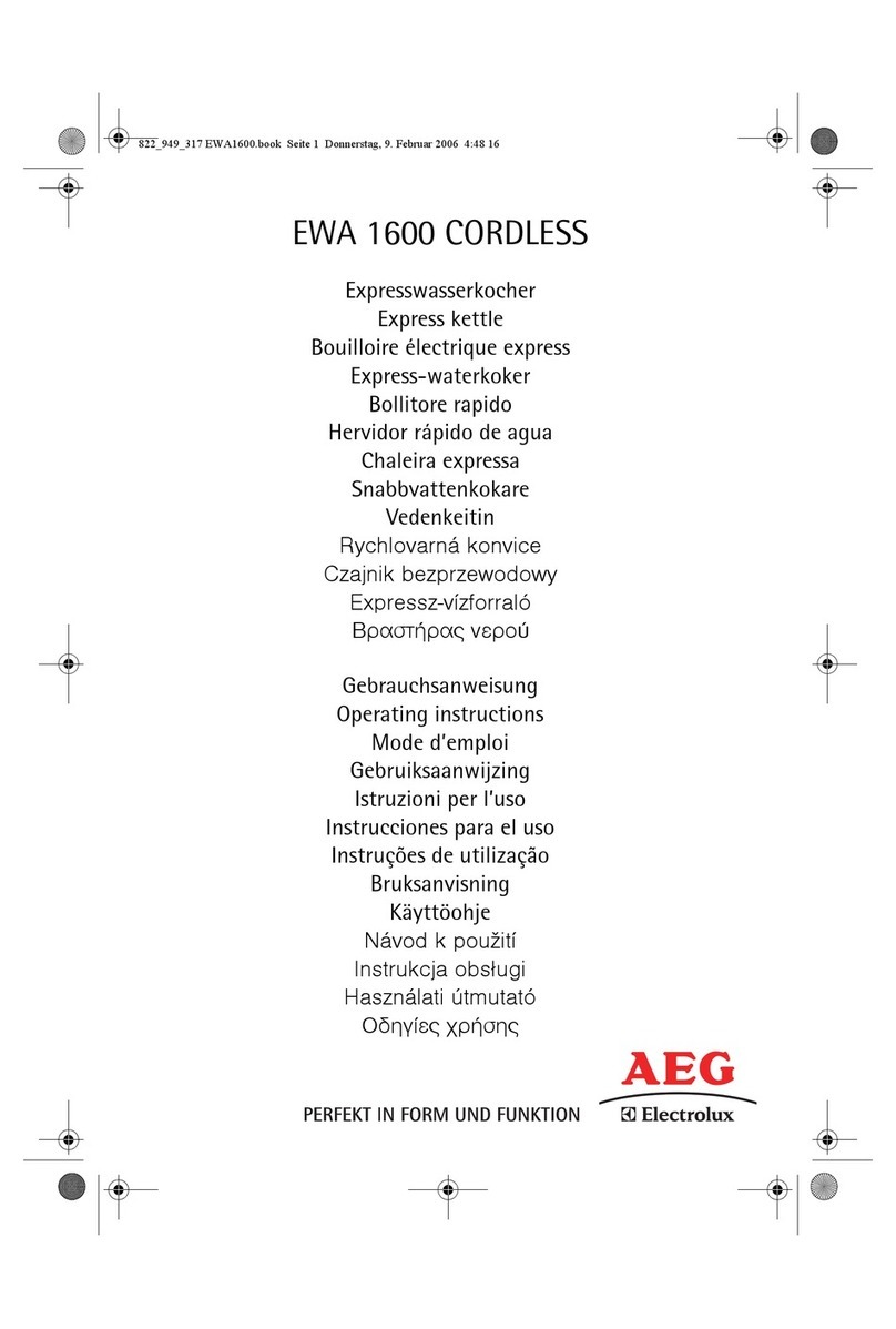 AEG Electrolux EWA 1600 CORDLESS operating instructions