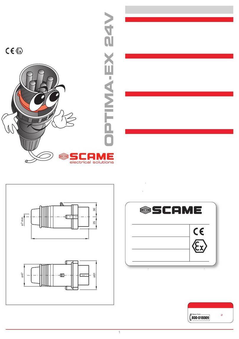 Scame electrical solutions OPTIMA-EX 24V Series Quick start guide