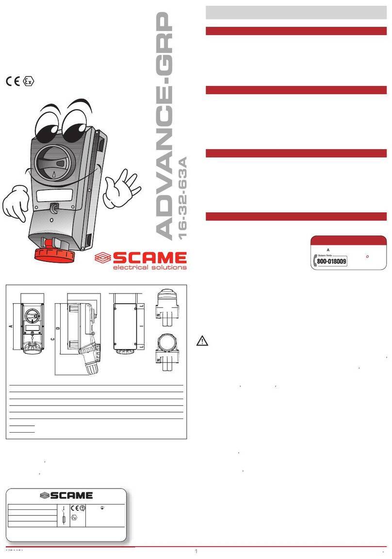Scame electrical solutions ADVANCE-GRP Series Installation, use and maintenance