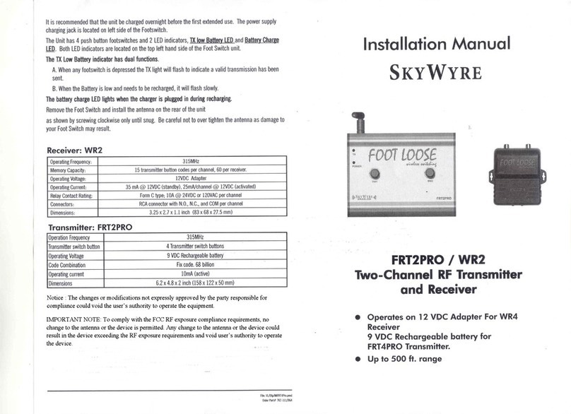 SkyWyre FOOT LOOSE FRT2PRO User manual