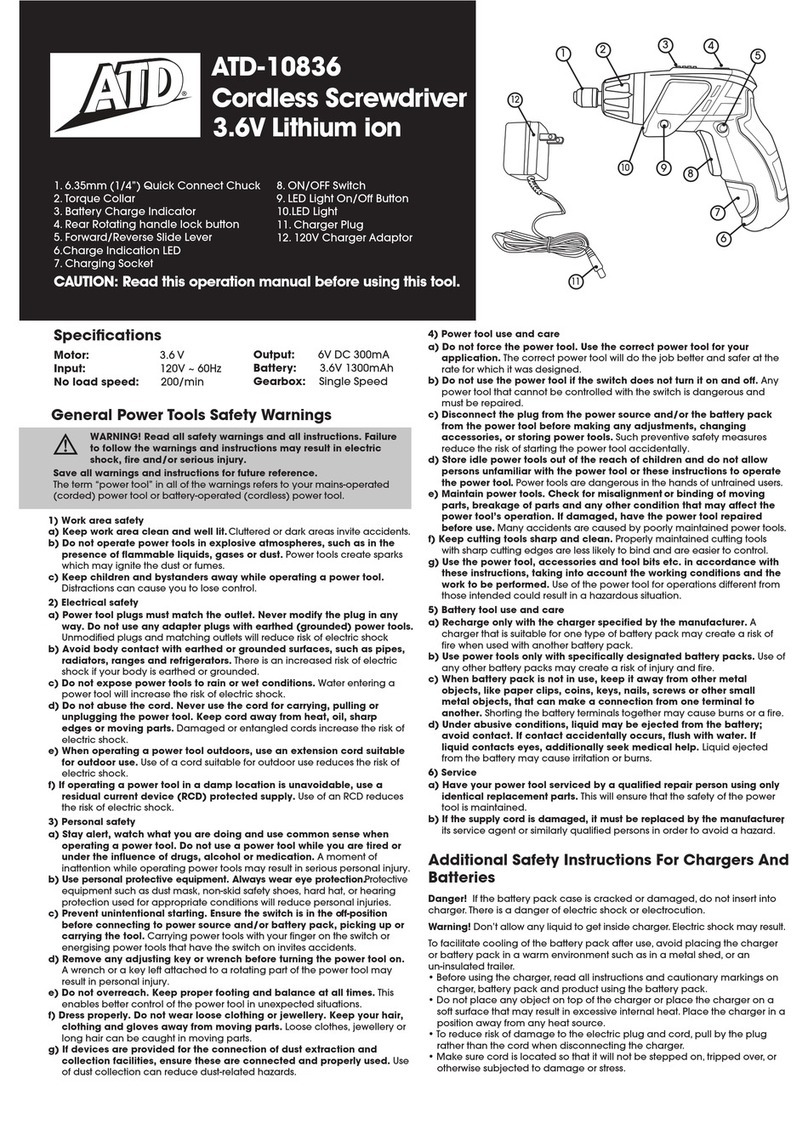 ATD Tools ATD-10836 Operation manual