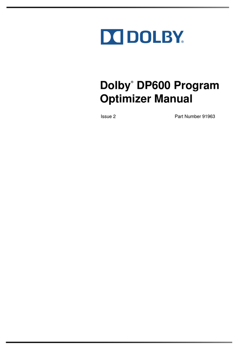 Dolby Laboratories Program Optimizer DP600 User manual