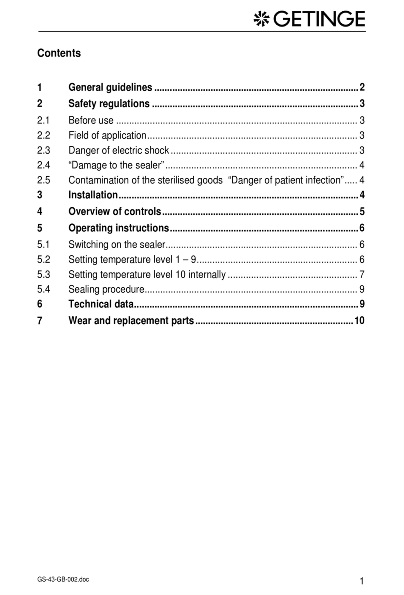 Getinge GS 43 user manual