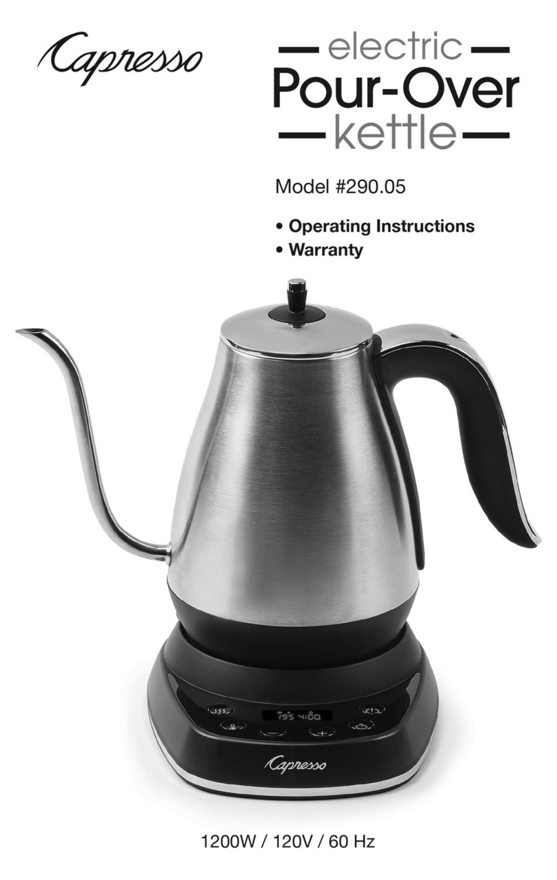 Capresso 290.05 operating instructions