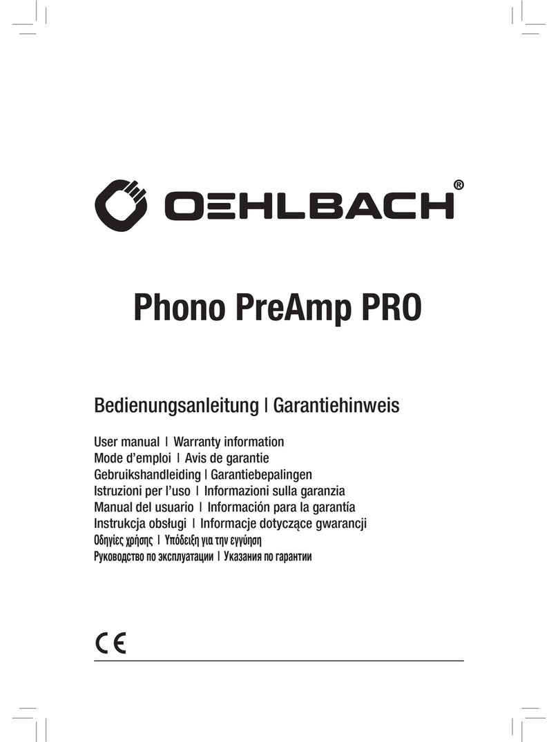 Oehlbach Phono PreAmp Pro User manual