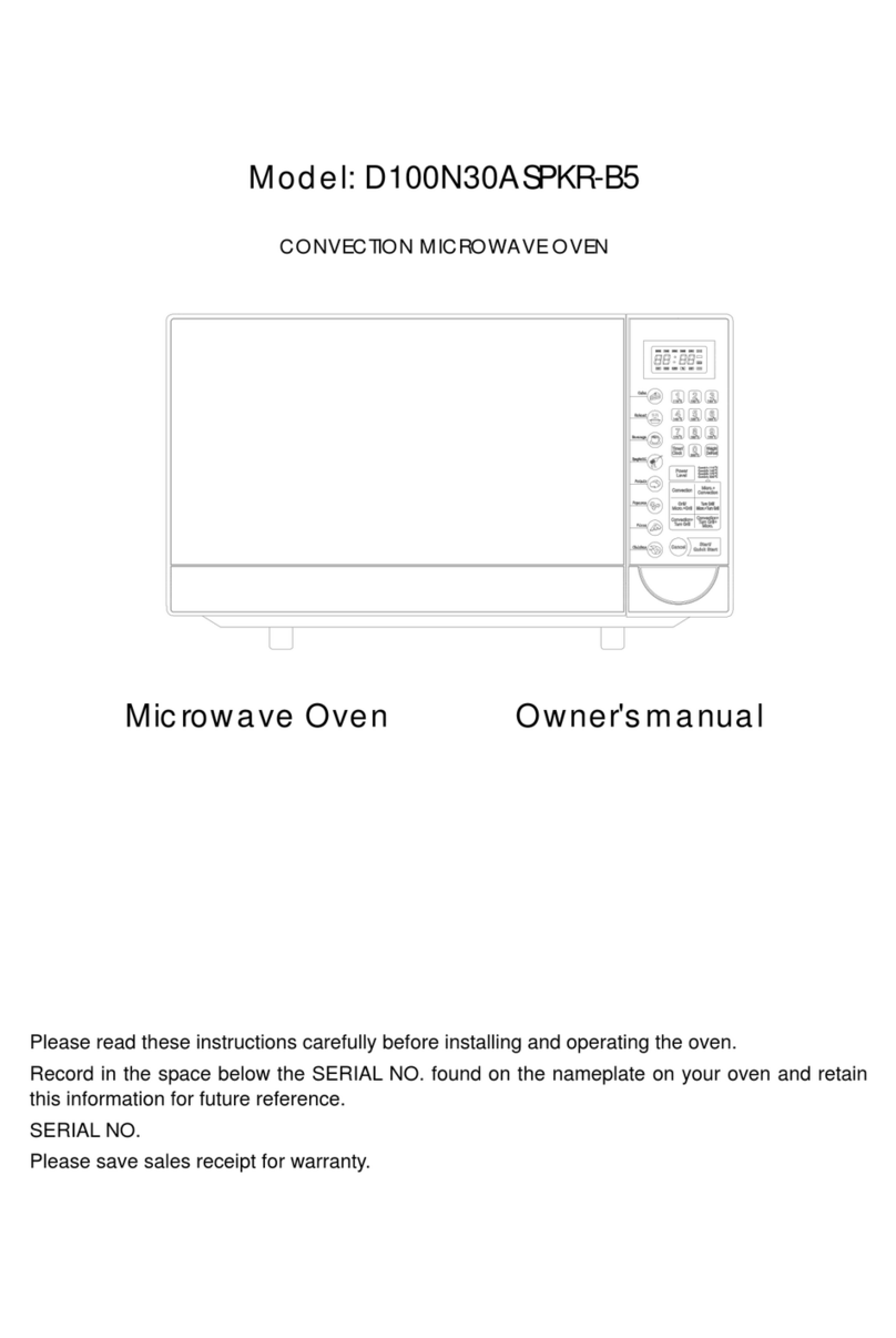 Galanz D100N30ASPKR-B5 owner's manual
