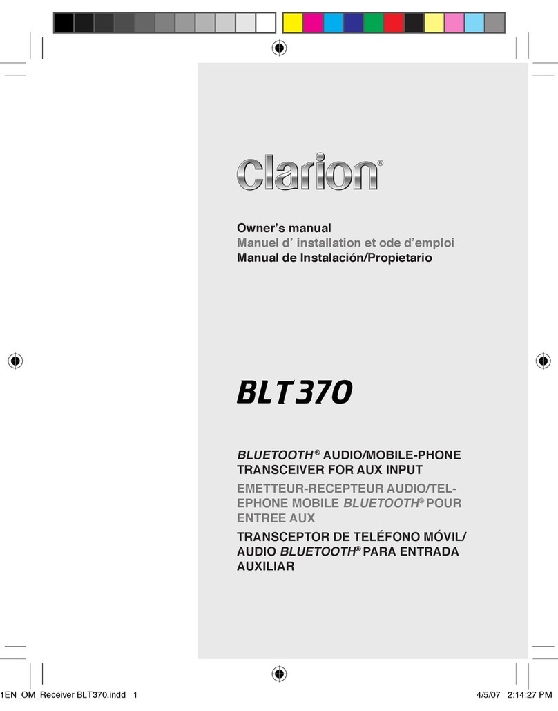 Clarion BLT370 owner's manual