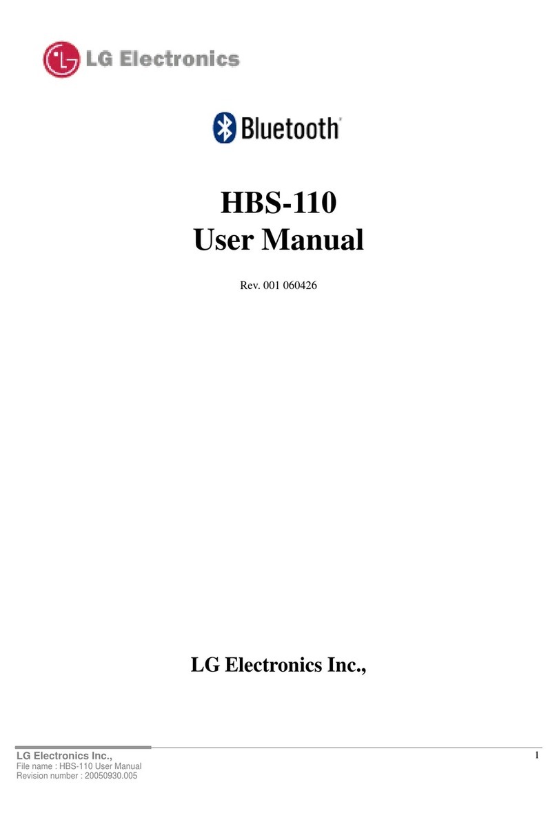 LG HBS-110 User manual