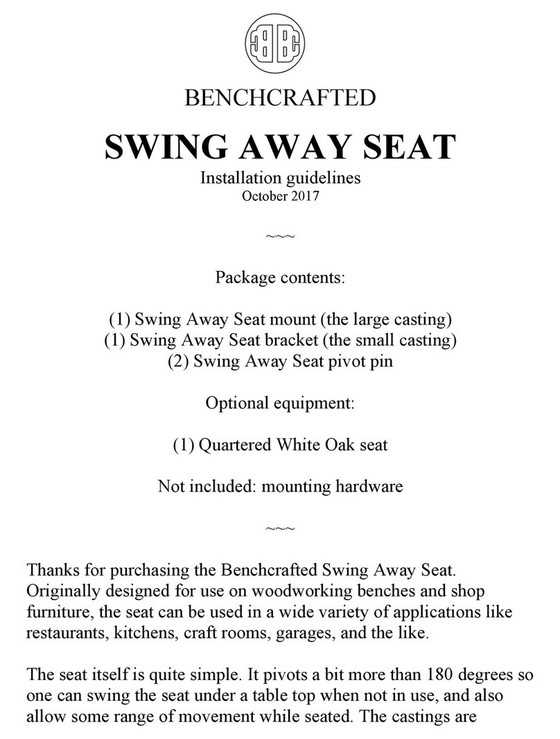 Benchcrafted Swing Away Seat Instruction sheet
