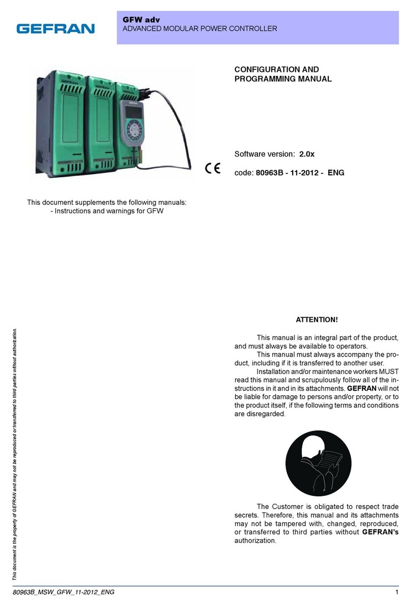 gefran GFW ADV Instruction sheet