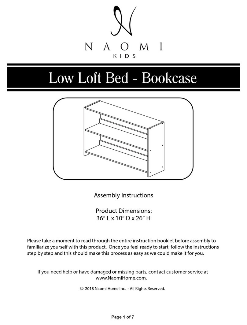 Naomi Kids Low Loft Bed Bookcase Assembly instructions Naomi Kids Low Loft Bed Bookcase Assembly instructions