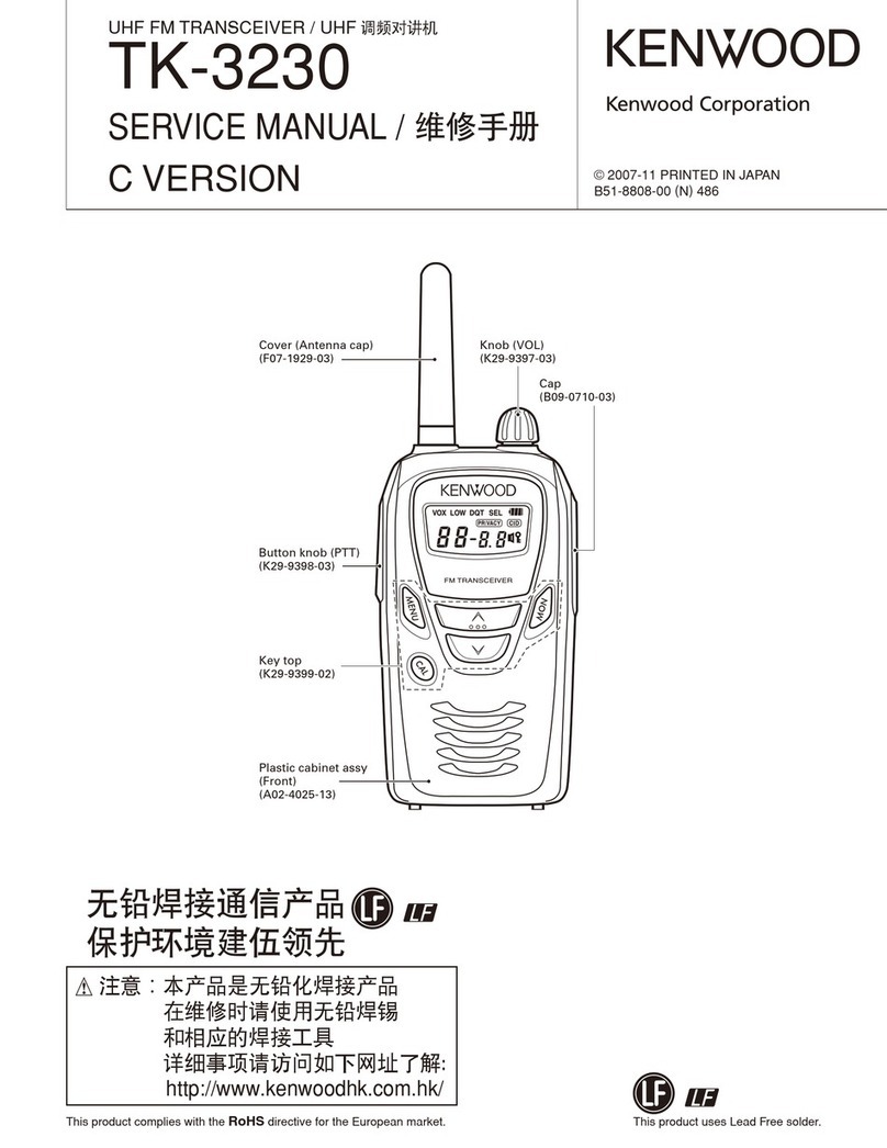Kenwood TK 3230 - FreeTalk XLS UHF User manual Kenwood TK 3230 - FreeTalk XLS UHF User manual