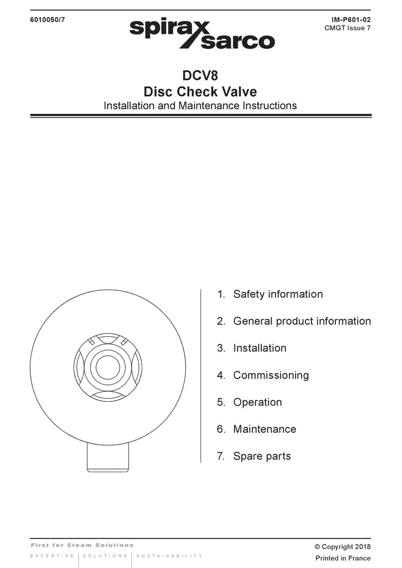 Spirax Sarco DCV8 User manual
