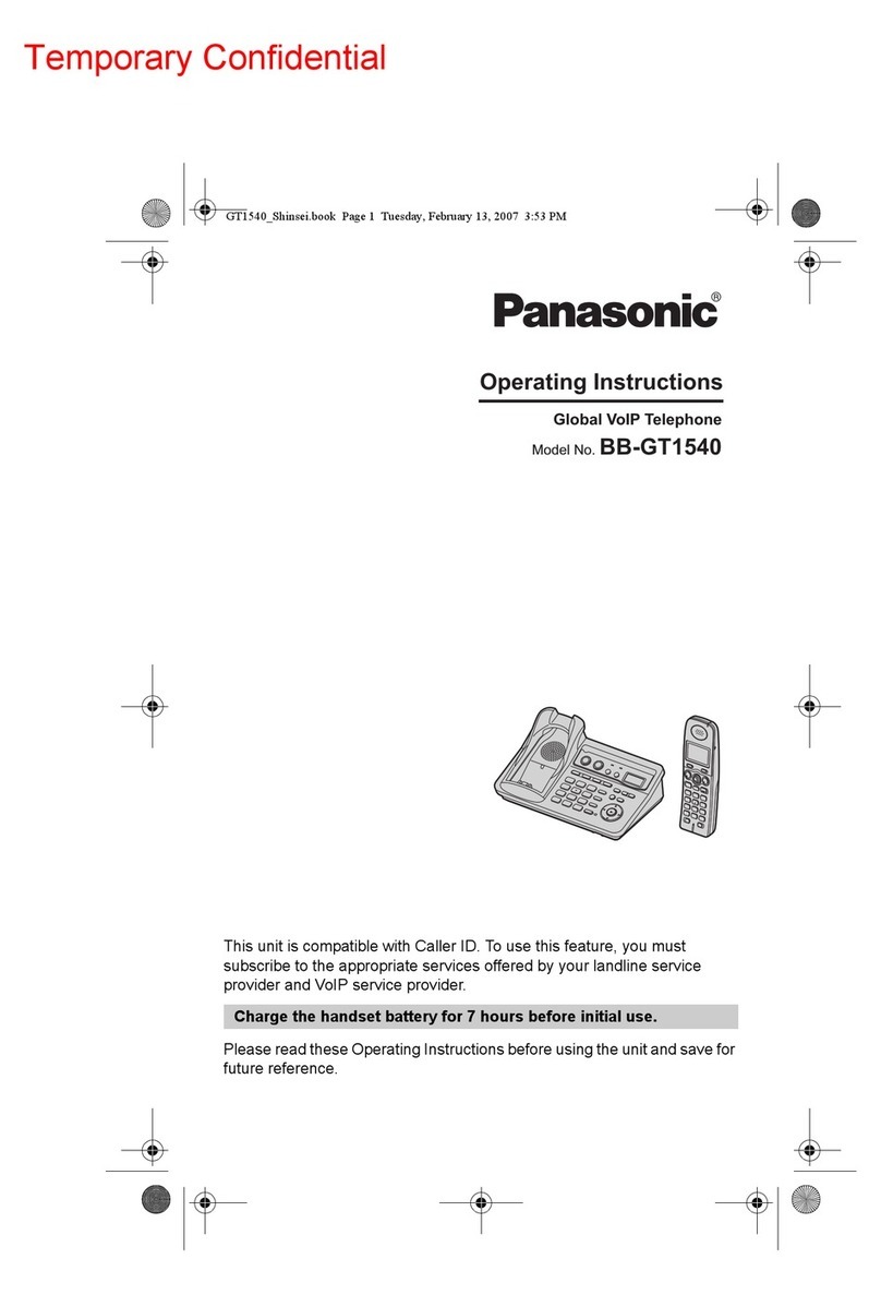 Panasonic BBGT1540 - GLOBARANGE CORDLESS PHONE User manual