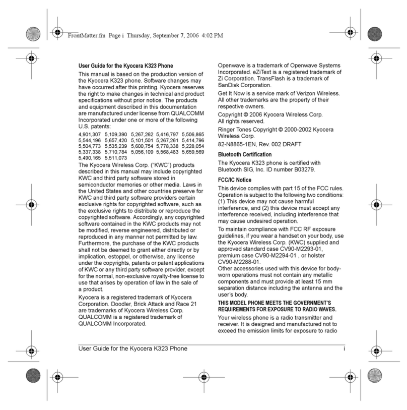 Kyocera K323 User manual