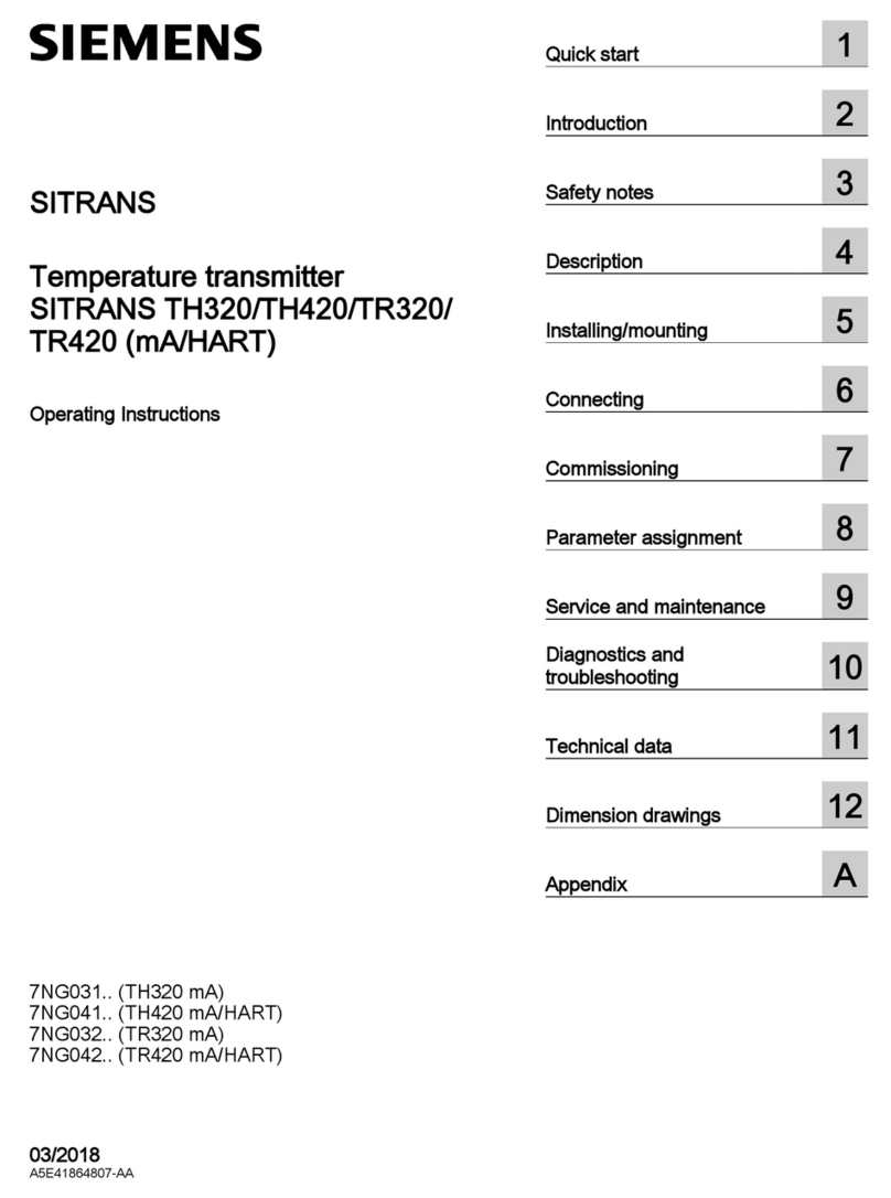 Siemens SITRANS TH320 operating instructions
