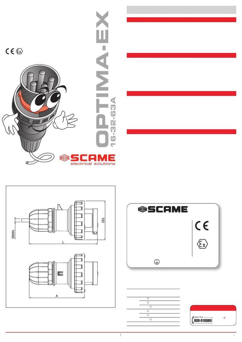 Scame electrical solutions OPTIMA-EX Series Quick start guide
