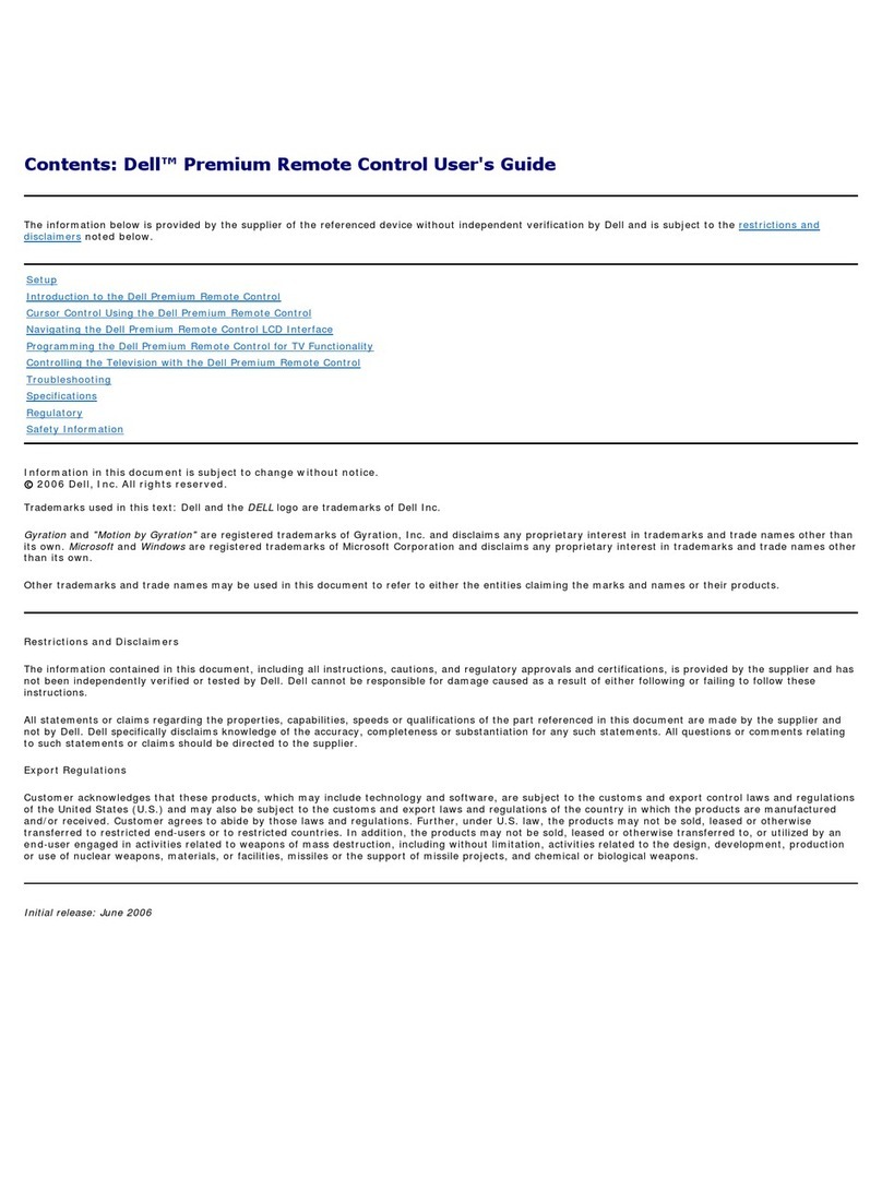 Dell Premium Remote Control user guide