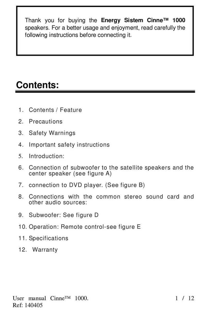 ENERGY SISTEM Cinne 1000 user manual