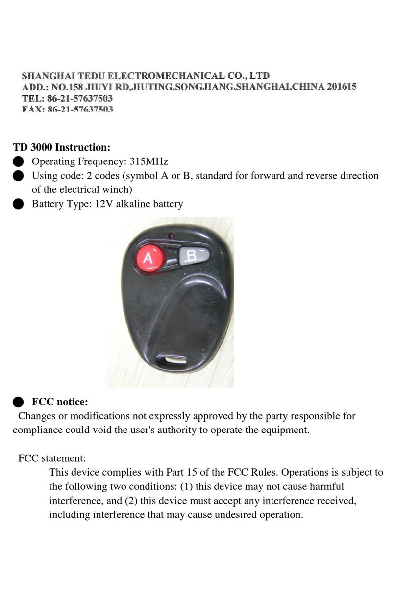 Tedu TD 3000 manual