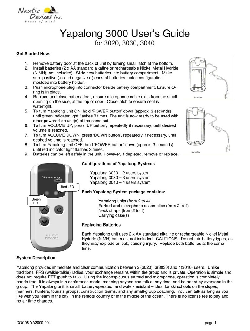 Nautic Devices Yapalong 3030 user guide