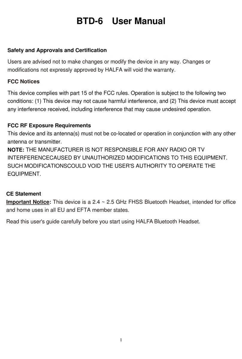 HALFA BTD-6 user manual