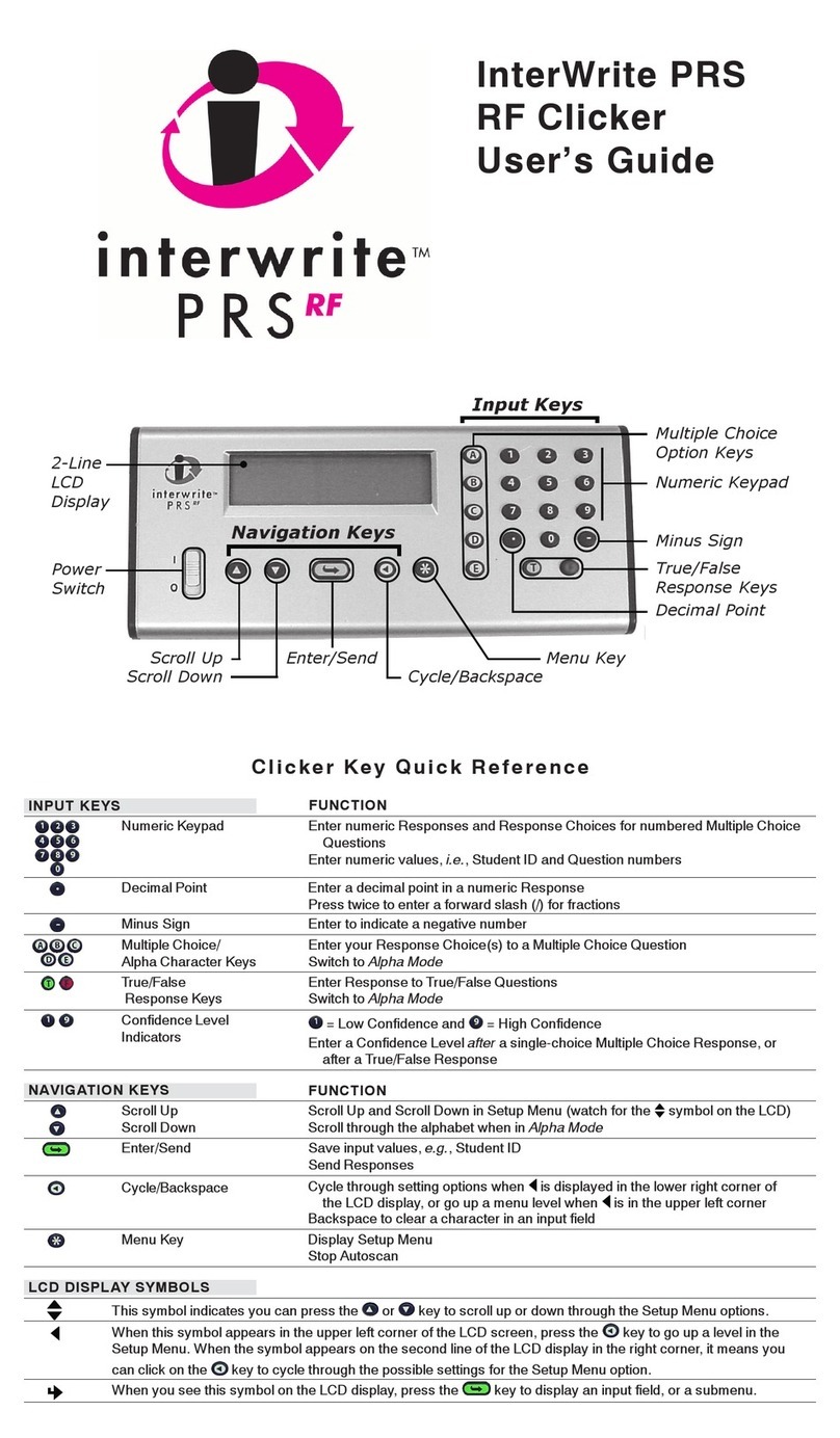 Interwrite PRS RF CLICKER user guide